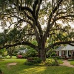 Southern live oak with sprawling canopy in a Newnan Georgia yard